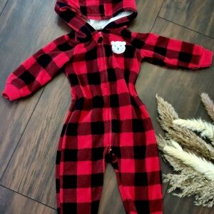 Carter's Red and Black Plaid Bodysuit